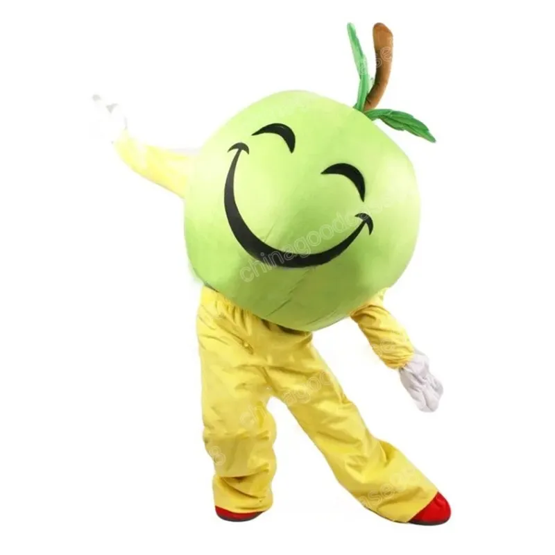 Green Apple Mascot Costume Unisex Adult Cotton Broadcloth Full Sleeve ...