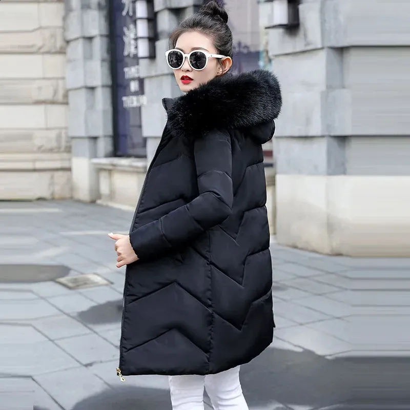 Damen Daunenparka Wintermantel Beige Mit Wollanteil Produktbild-Vorschau 12