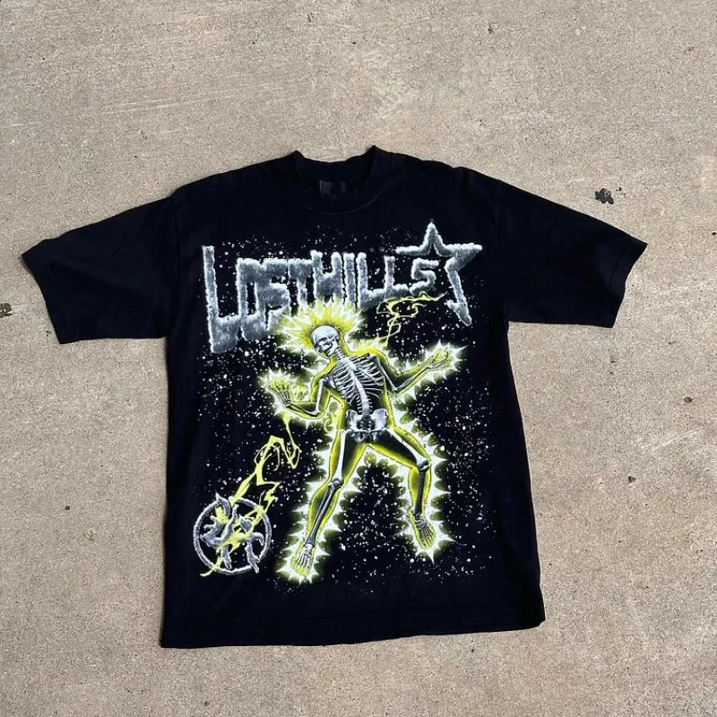 Vintage Lost Hills Skull Graphic 100% Cotton T Shirt From Kua01