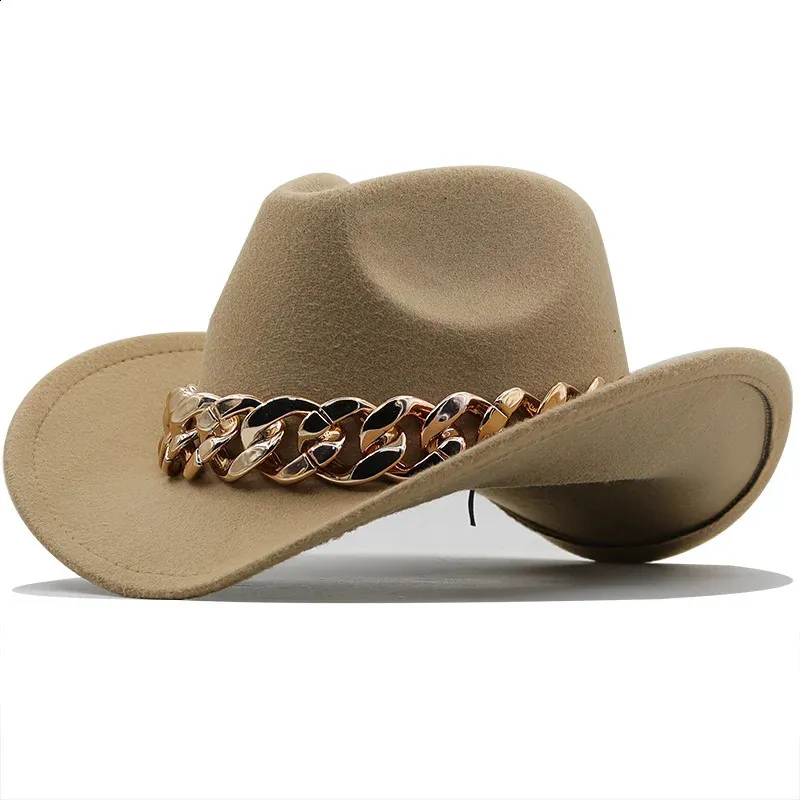 Wide Brim Cowboy Hats: Western Inspired Wool Felt Hat With  display picture 1