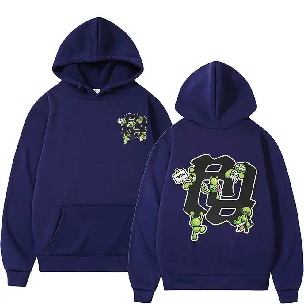 Mens Sport Hoodie Oversized Double Sided Printed Autumn Sweatshirt
