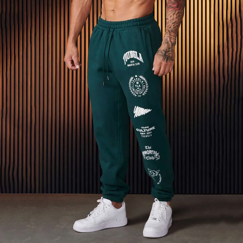 YOUNGLA Mens French Terry Cotton Printed Jogger Tracuit For YOUNGLA Mens French Terry Cotton Printed Jogger Tracuit For