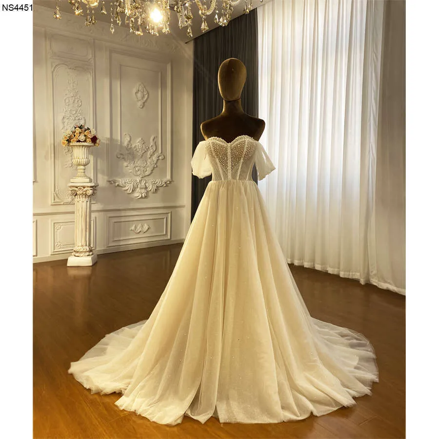 Off Shoulder Pearl Dress Casual Beach Wedding Gown... From Babynice888,  $307.52 | DHgate.Com