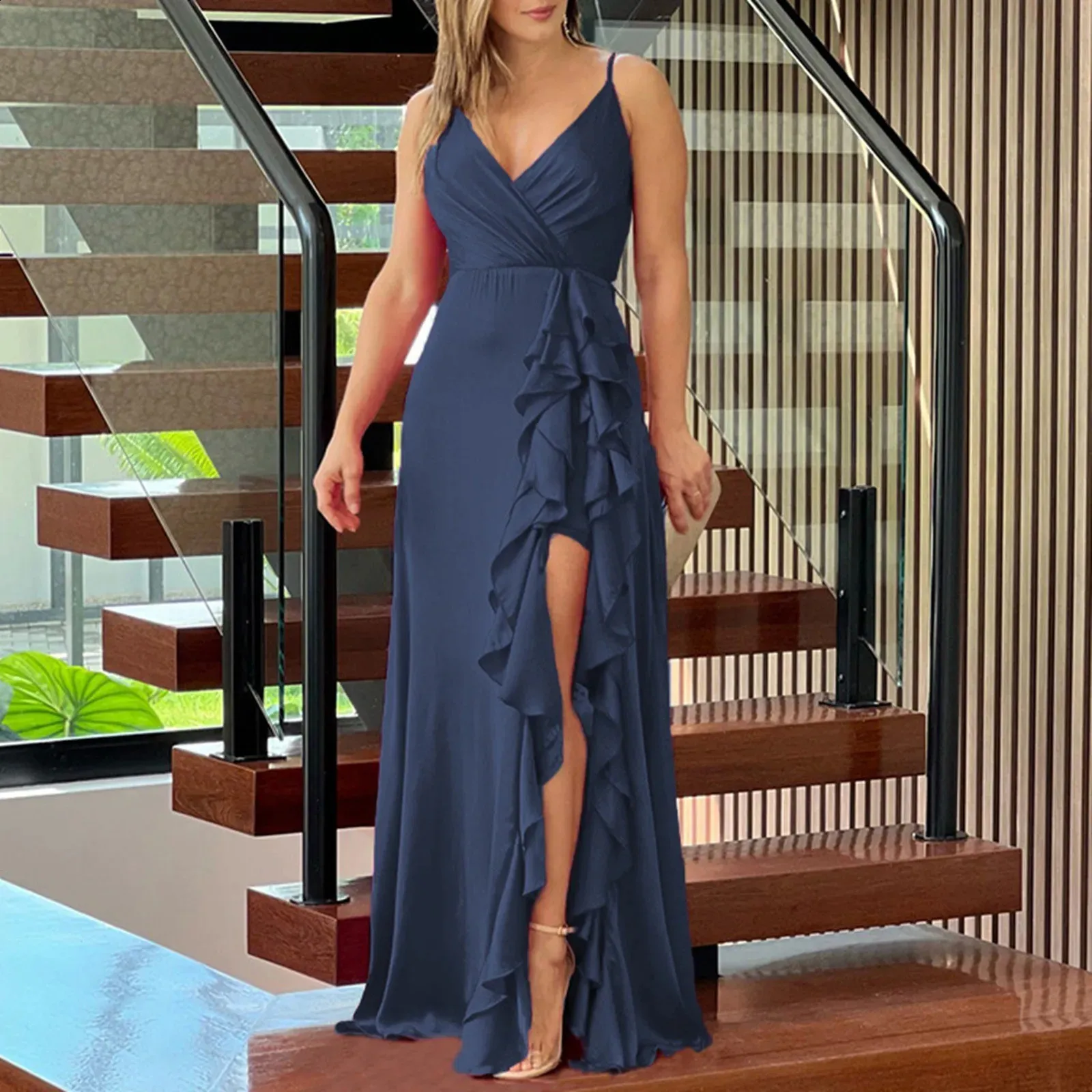 Solid Color Sleeveless Bridesmaid Dresses V Neck,... From Longda03, $28.43  | DHgate.Com