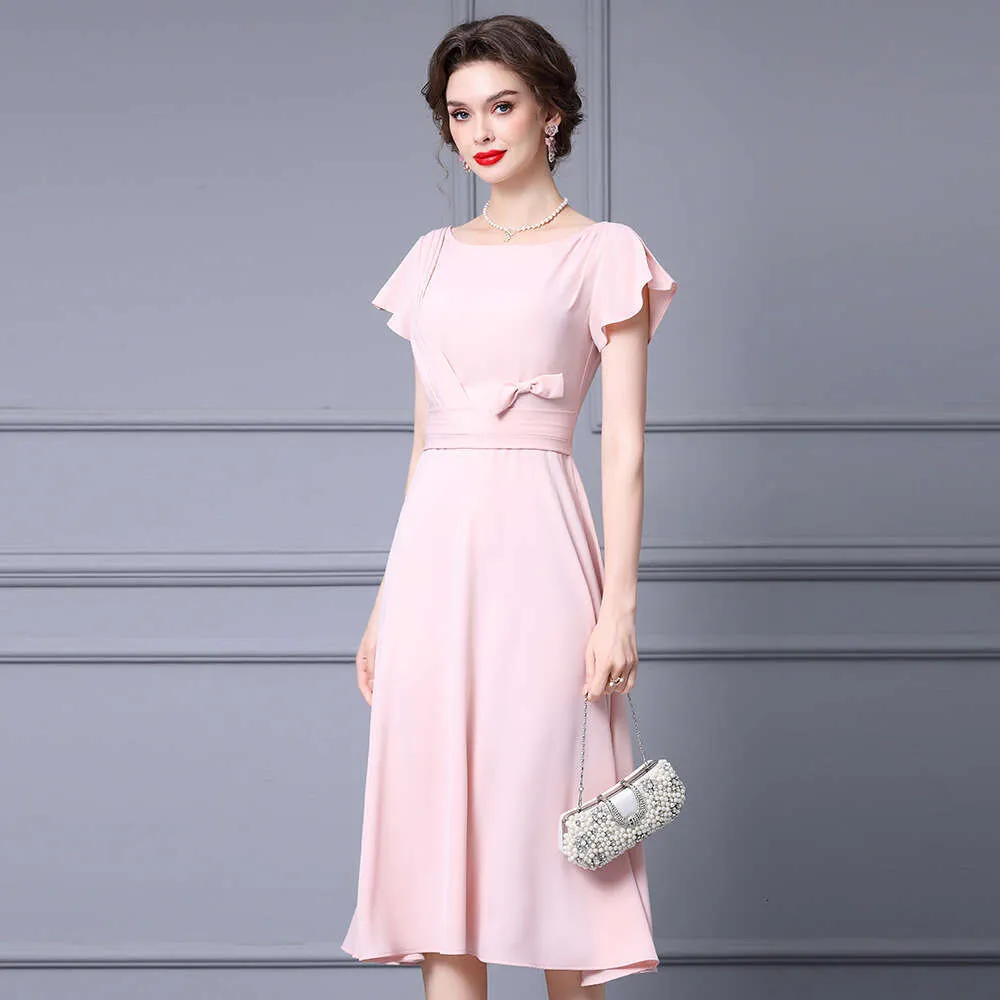 BOHO DRESS Womens Silk Dress Light Pink Waist Cinching Slim Fit With Ruffle  Edge Big Swing Skirt Summer 2025 Style From Clothing959421, $103.1 In Bulk  | DHgate.Com