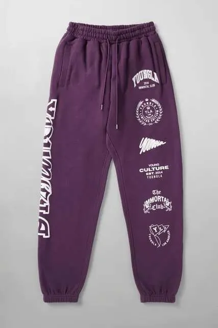 YOUNGLA Mens French Terry Cotton Printed Jogger Tracuit For YOUNGLA Mens French Terry Cotton Printed Jogger Tracuit For