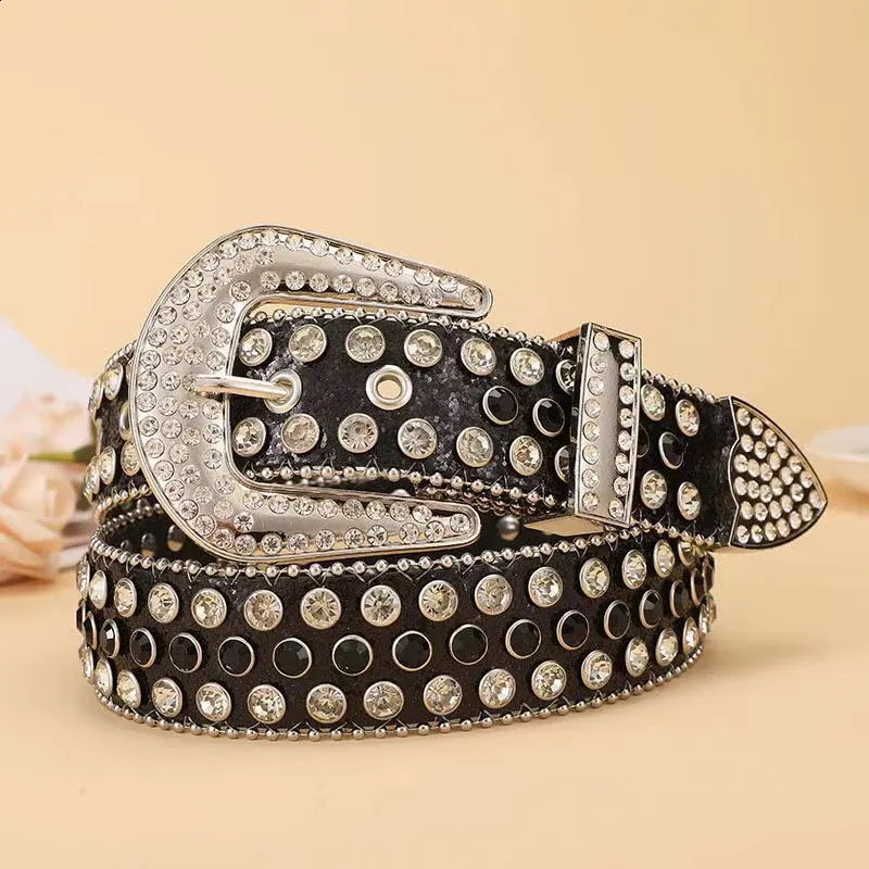 Hard Rock Black & Glitter Beaded Designer Belt Designer | Accessories | Hard Rock Black Glitter Beaded  main image 3