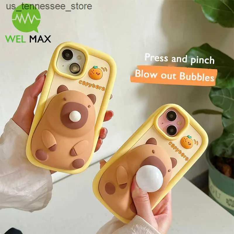 Phone Case Soft Shell 3D Cute Capibara Bubble Decompression Cute Aesthetic Phone Cases 15 11 ...