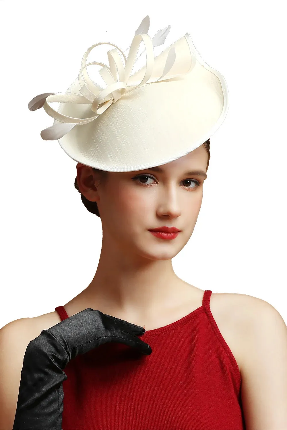Elegant Sinamay Fascinator Hat Fancy Feather Derby... From  display picture 1