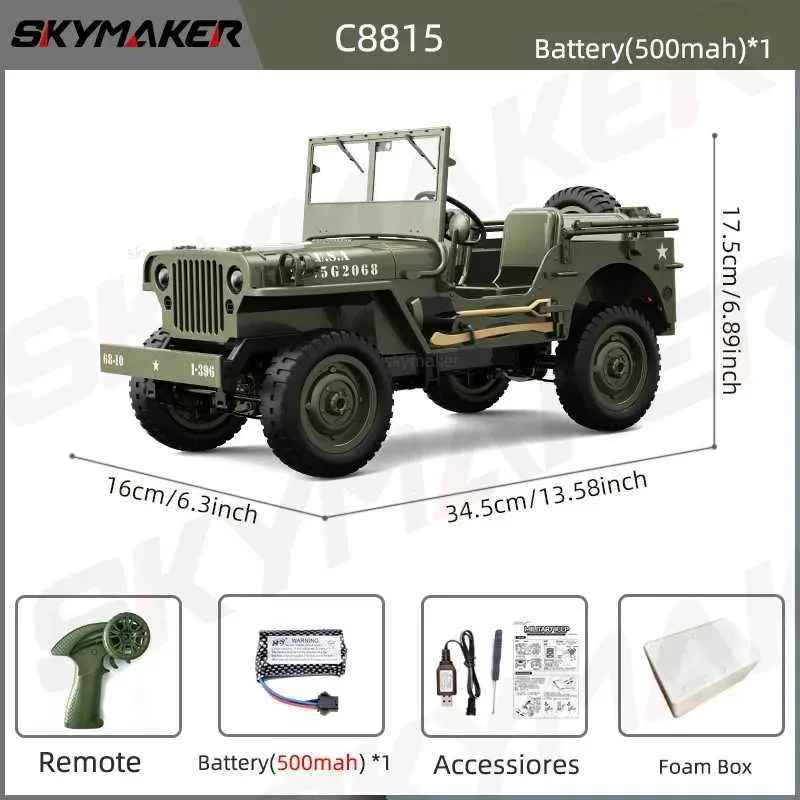 JJRC C8815 1/10 Willis Jeep Rc Land Cruiser 79 1.4g 4wd RTR