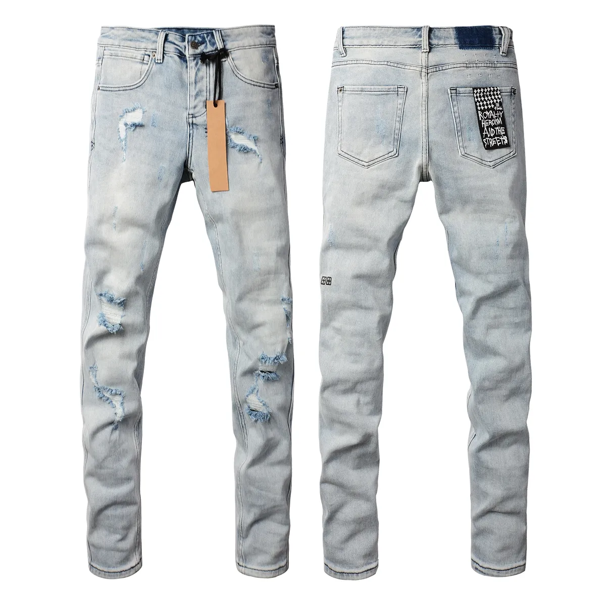 Mens Skinny Low Waist Distressed Cotton Jeans, Size 28 40