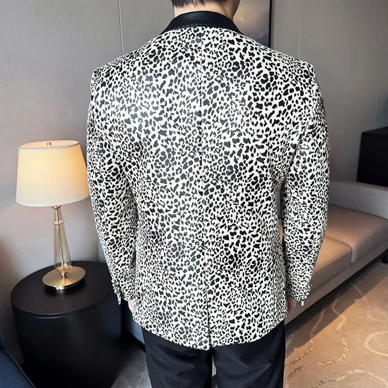 Veste de costume pour homme - Blazer imprimé léopard - Veste blazer décontractée à manches longues - Vestes de costume légères avec poche - Printemps - Manteau de sport - Tenue de fête - Veste de Veste de costume pour homme - Blazer imprimé léopard - Veste blazer décontractée à manches longues - Vestes de costume légères avec poche - Printemps - Manteau de sport - Tenue de fête - Veste de