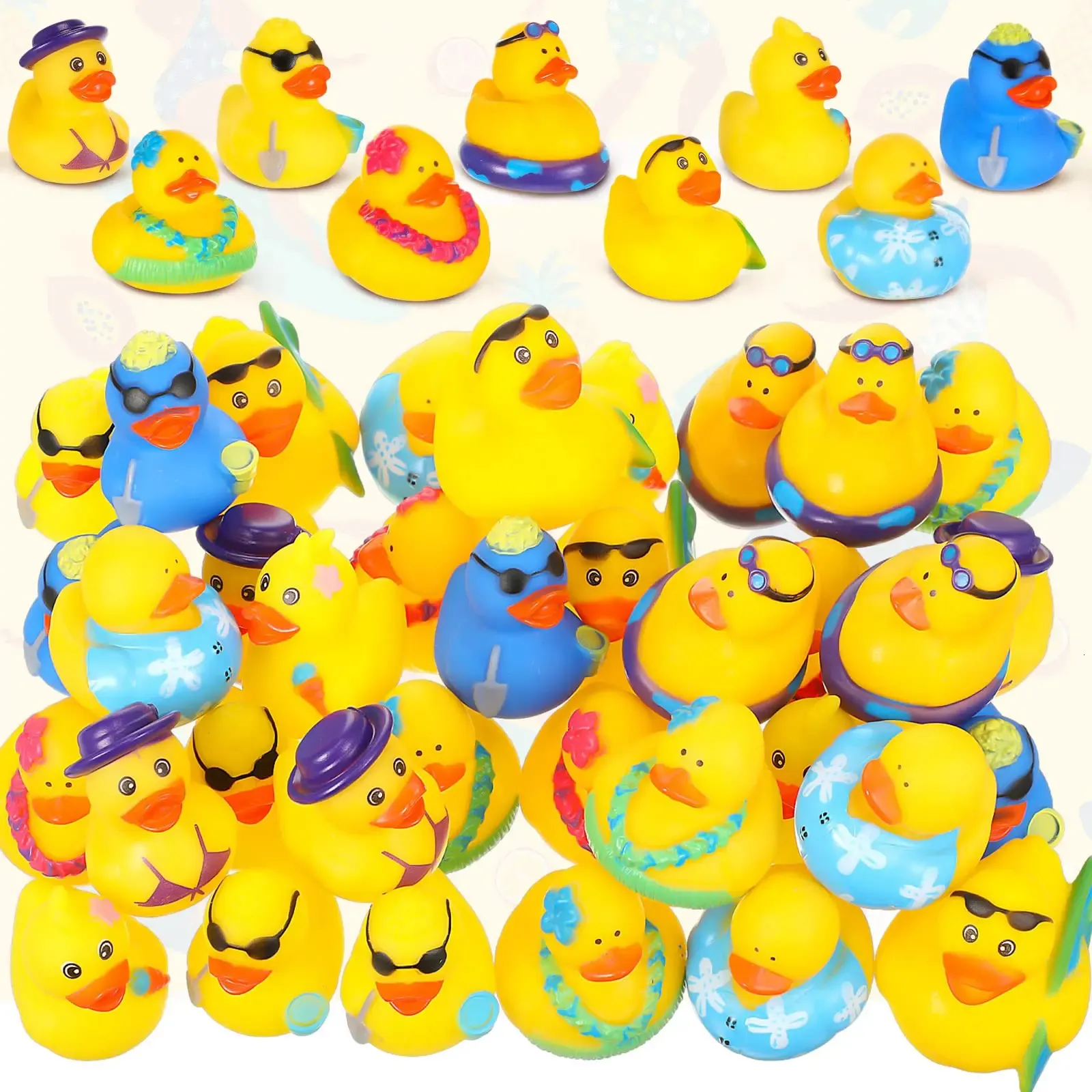 100 Mini Rubber Ducks - Bulk Set for Bath Time Fun! Cute Floating Toys ...