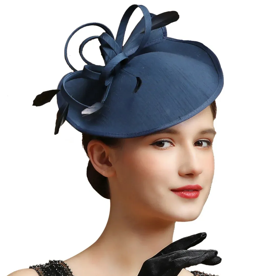 Elegant Sinamay Fascinator Hat Fancy Feather Derby... From  display picture 1
