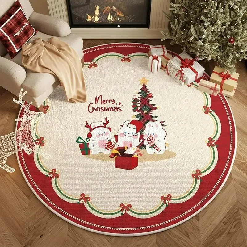Runder Weihnachtsteppich Wohnzimmer Rot Hochwertig... Von 22,84 €