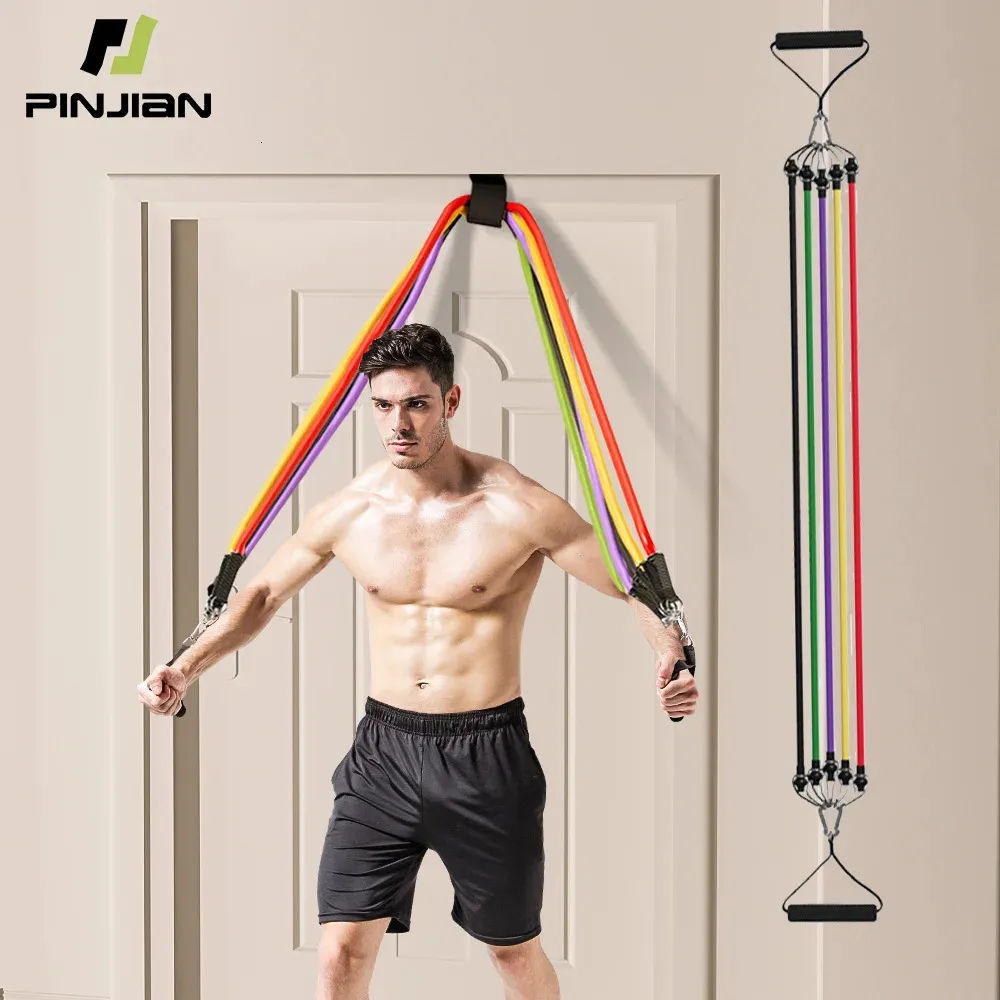 Bodybuilding Resistance Bands Set Multi Function Tensioner Suit