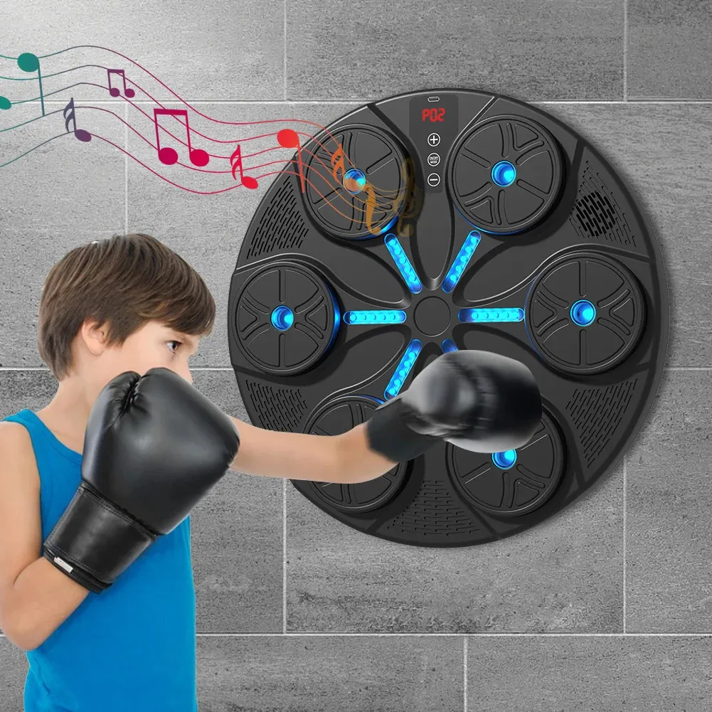 Machine D'Entraînement De Boxe Musicale Intelligente Murale - LED Rechargeable, Réaction Main/Œil/Vitesse Pour Enfants Et Adultes