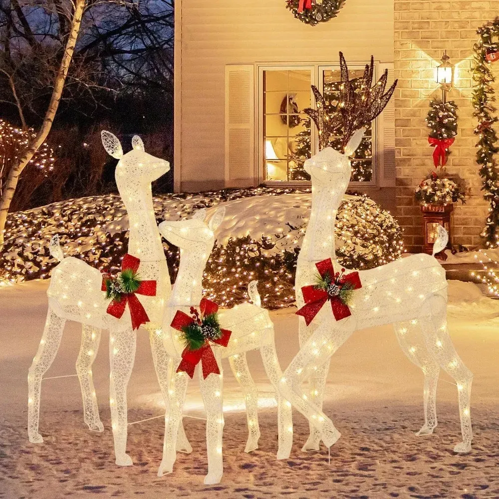 Lighted Christmas Reindeer Family Set - Indoor \u0026 Outdoor Holiday Decorations,  LED Lights \u0026 Stakes Included! Shop Now! from Dhgate Christmas Decorations -  price 209.83, image size:1000x1000