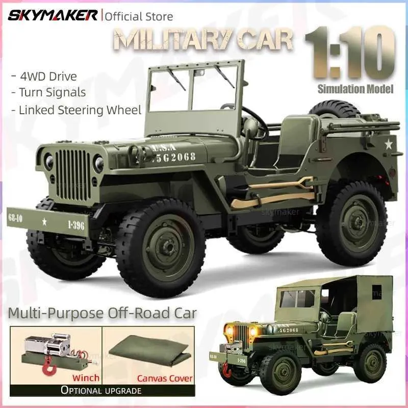 JEEP Military 1/10 RC CAR ジープ WILLYS MB Amazon.com: 1/10 Willys MB RC Car, 2.4Ghz Military Truck 4WD