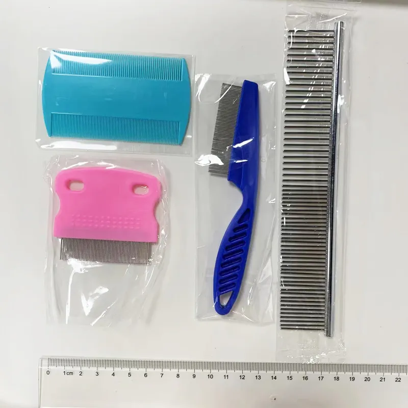 Loppekamme i rustfrit stål til hunde og katte 4-pak_voghion.com