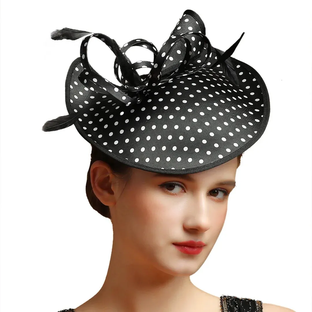 Elegant Sinamay Fascinator Hat Fancy Feather Derby... From  display picture 2