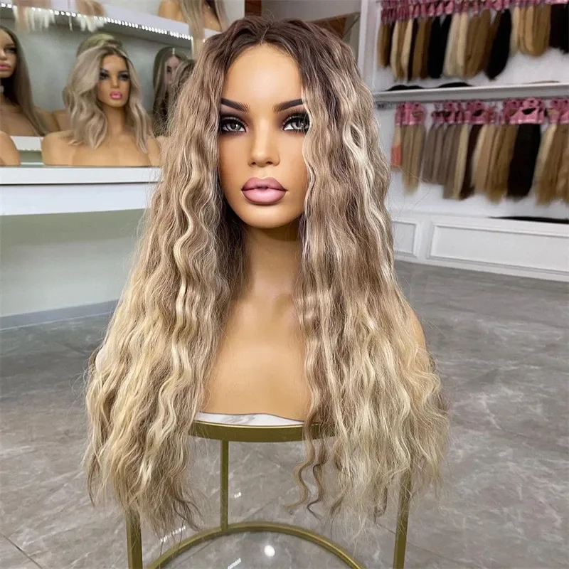 Ombre Lace Front Wig 24-26 inches long Ombre Brown Lace Front Wig Long Body Wave Transparent  main image 2