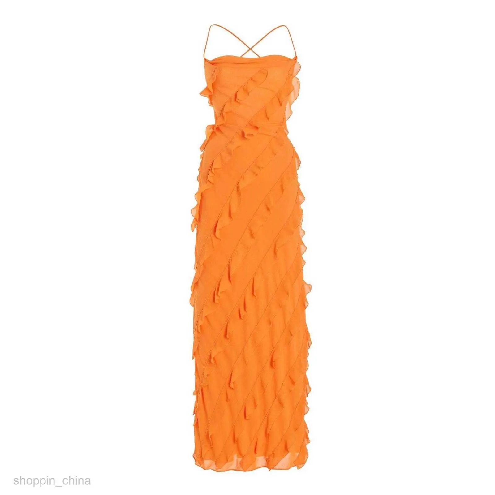 knee length dresses for ladies Orange Stripes Midi Dress ORANGEWHITE / S