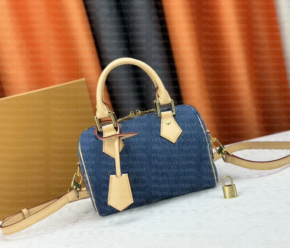 Denim Shoulder Bag: Designer Inspired Crossbody Boston Pillow Tote