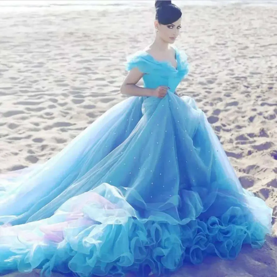 Ahorra a lo Grande en Compras al por Mayor de Vestidos De Pelota De  Cenicienta Vestidos De Novia Wedding Blue Cinderella Light Dresses Cheap  Crystal