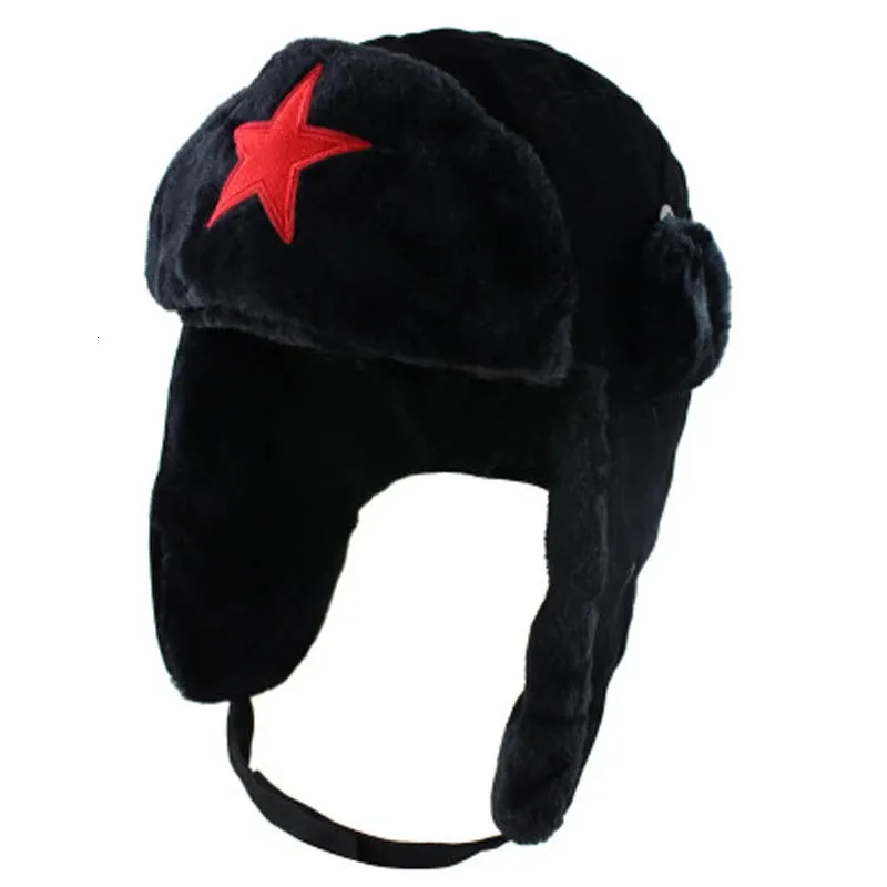 Soviet Rabbit Hat Faux Rabbit Fur Ushanka Hat - Soviet Army Military Pilot Trapper Cap ...