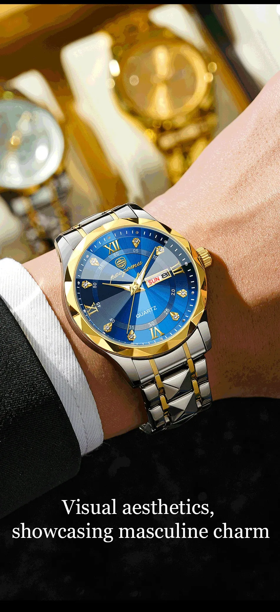 DHgate.com:Mens Stainless Steel Luminous Quartz Watch with DHgate.com:Mens Stainless Steel Luminous Quartz Watch with