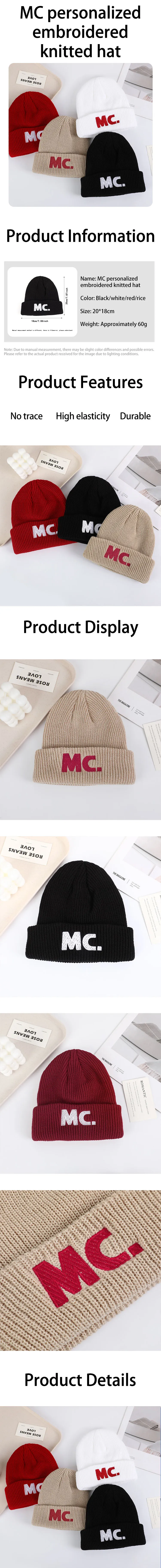 MC. Sweat à capuche en tricot brodé tendance pour hommes et femmes - Pull chaud de saison_voghion.com