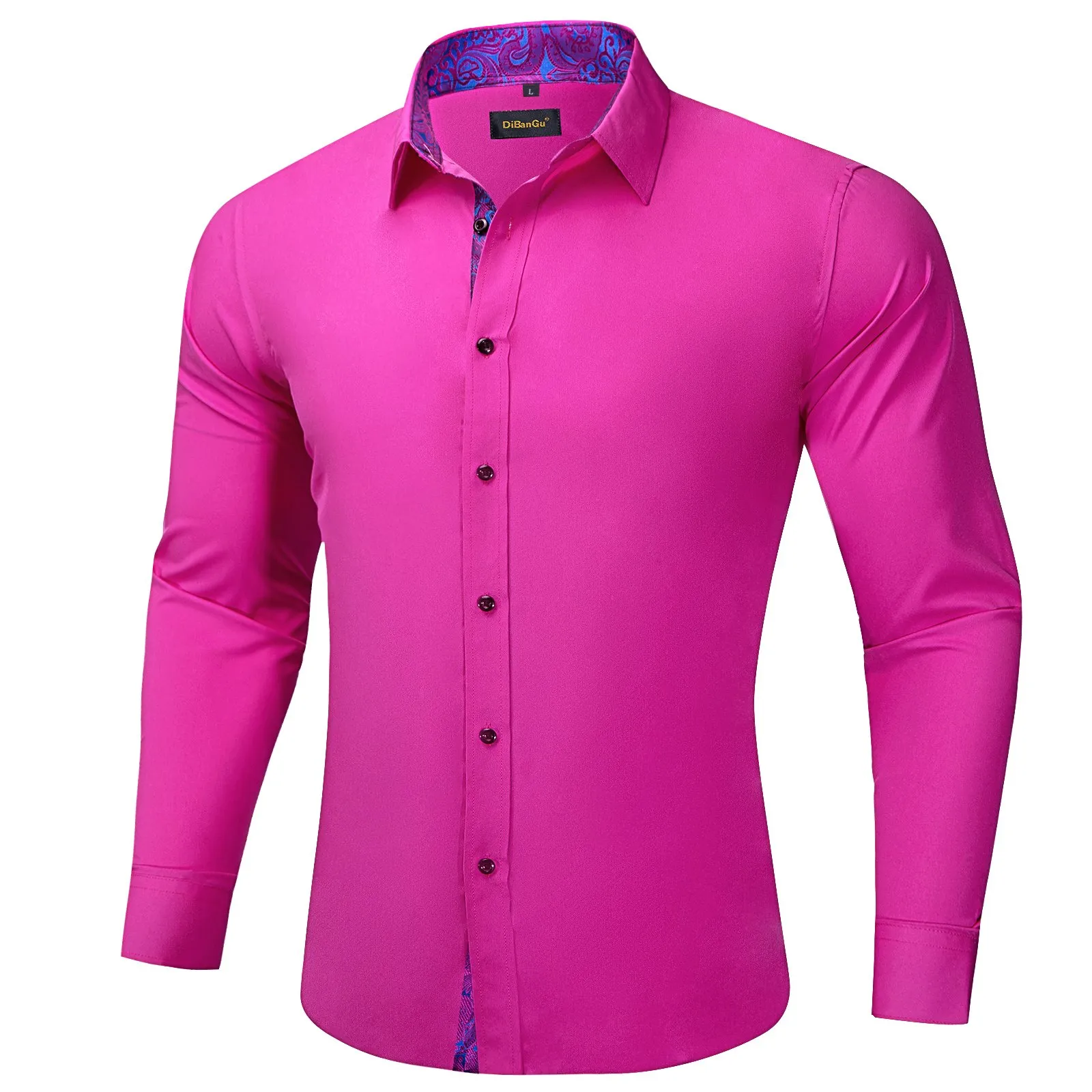 fitted lace wedding dress high collar shirt, pink main image 0