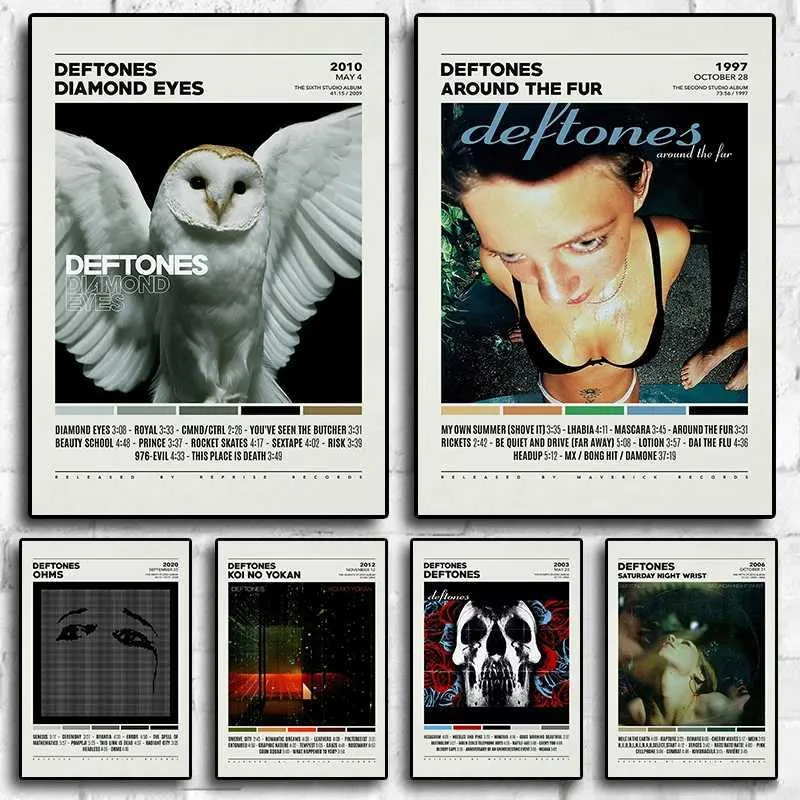 Deftones Группа Плакат Печать Холст Картина Вокруг От 553 руб