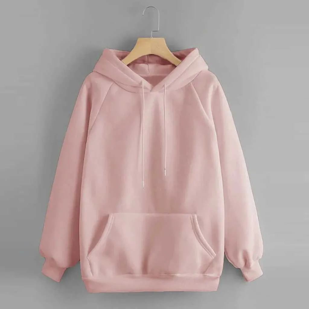 Womens Harajuku Kawaii Pink Hoodie Cute Casual Long Sleeve