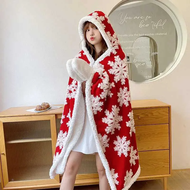 Cappuccio Tasca Sherpa Felpa Con Cappuccio Coperta Oversize | Tasca Gigante Sherpa Fleece Unisex Felpa Per Coperta Donna - Foto 13