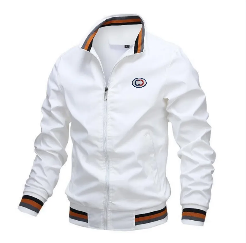 Kragenmännerjacke: Herbst Bestickte Jacke, Trendiger Baseball