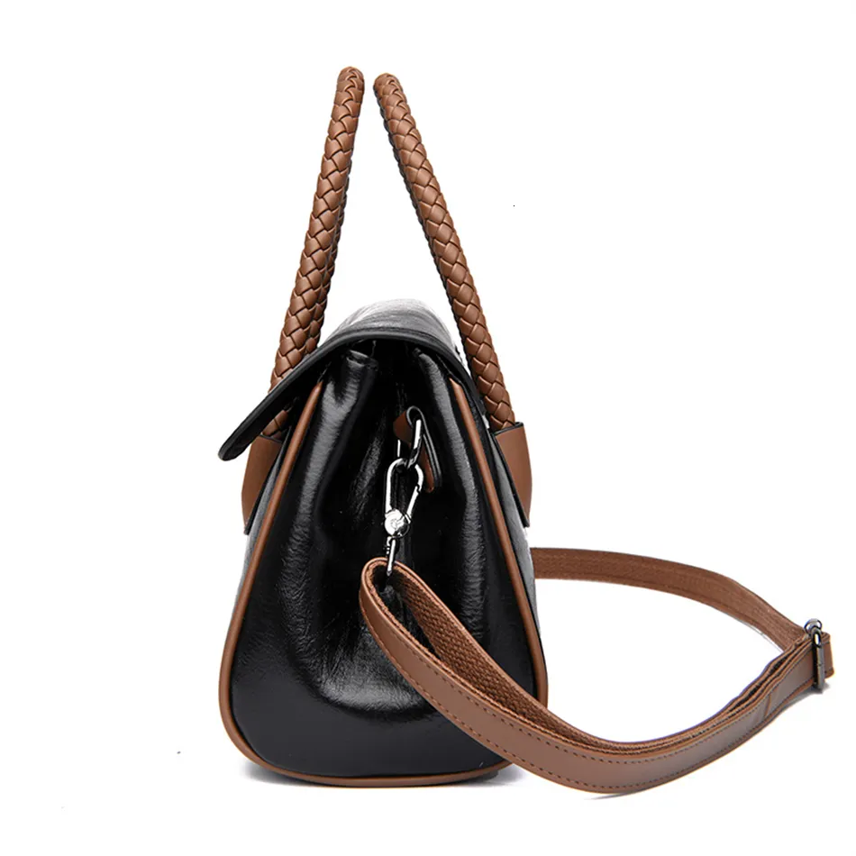 2024 High Quality Soft Leather Women's Handbag Designer Girl Boston Bag