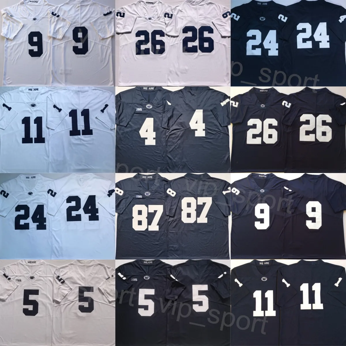 Penn State Nittany Lions Football Jersey - Blank #11 & #26 - Saquon Barkley Style - White