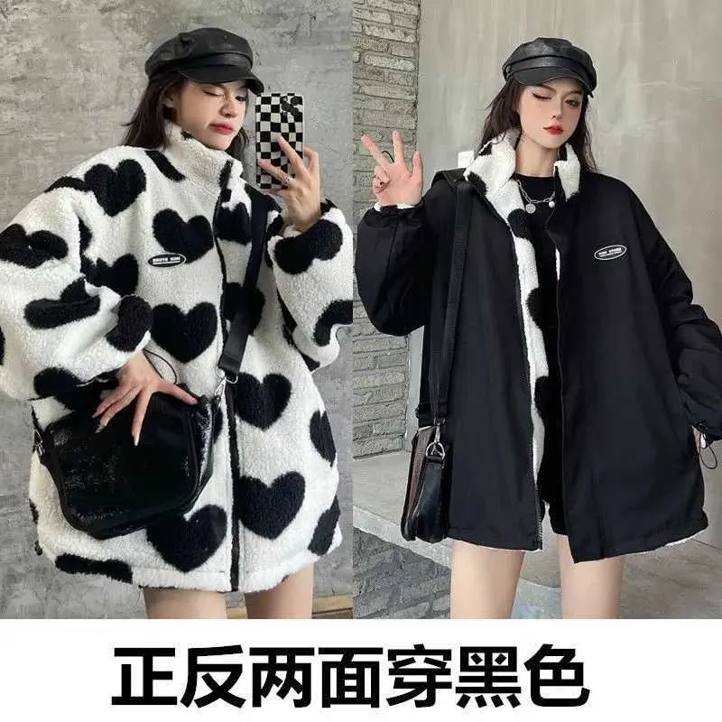Sheep Fleece Jacket For Women: Warm Winter Cotton Coat, Loose Fit