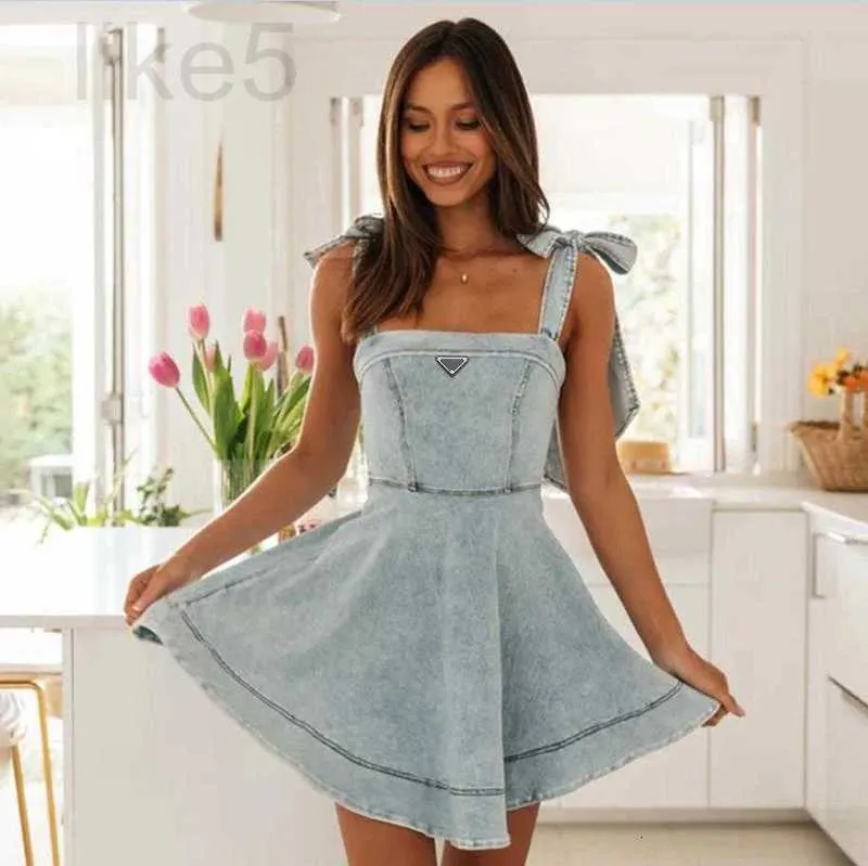 white christmas dresses Denim Ruffle Neck Flutter Sleeve Dress