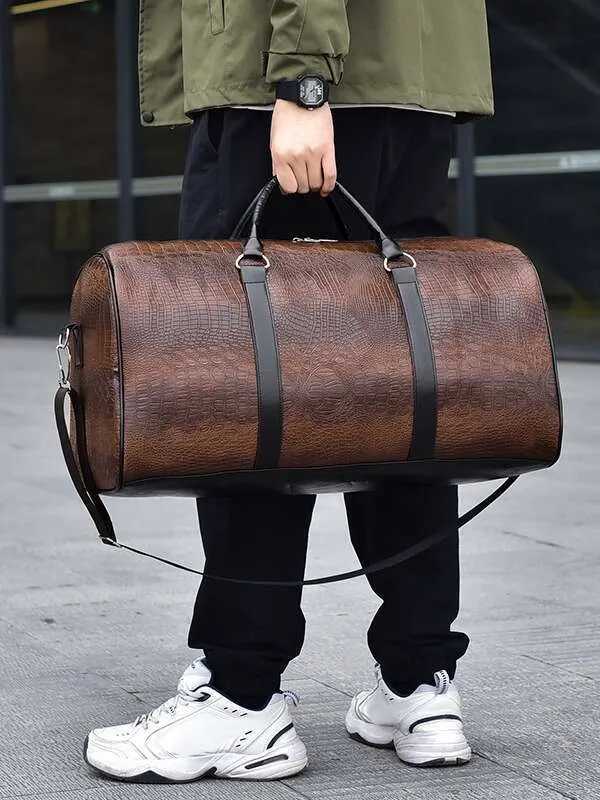 big travel bags for men Handmade Full Grain Leather Carry-on Bag, Vintage Men's Duffle & Gym Bag this bag is the perfect addition to your travel accessories Men's Travel Bags (Leather &
