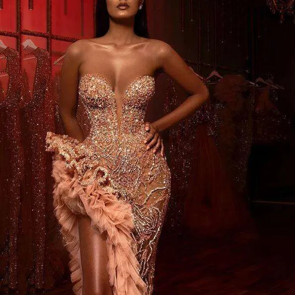 slim fit dress slacks Off The Shoulder Tiered Prom Dress Sparkly Lace Appliques Evening Party Dress with Slit