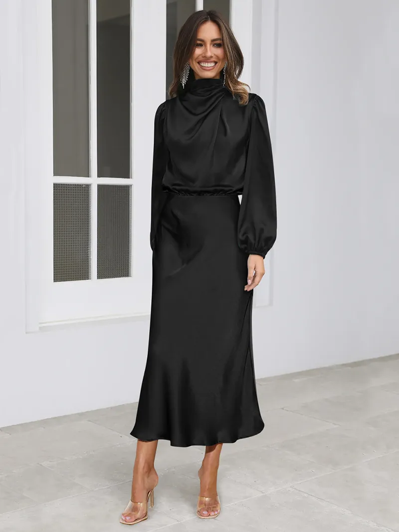 Maglione da donna casual in seta alla moda, a maniche lunghe, solido, vestito, vestiti per donna, classico, CX2410196_voghion.com