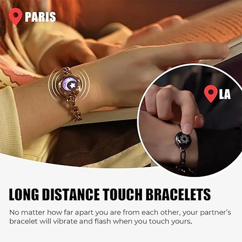 Long Distance Touch Bracelets - Vibration & Light Up Couples Bracelets -  Stainless Steel from Dhgate Charm Bracelets - price 164.17