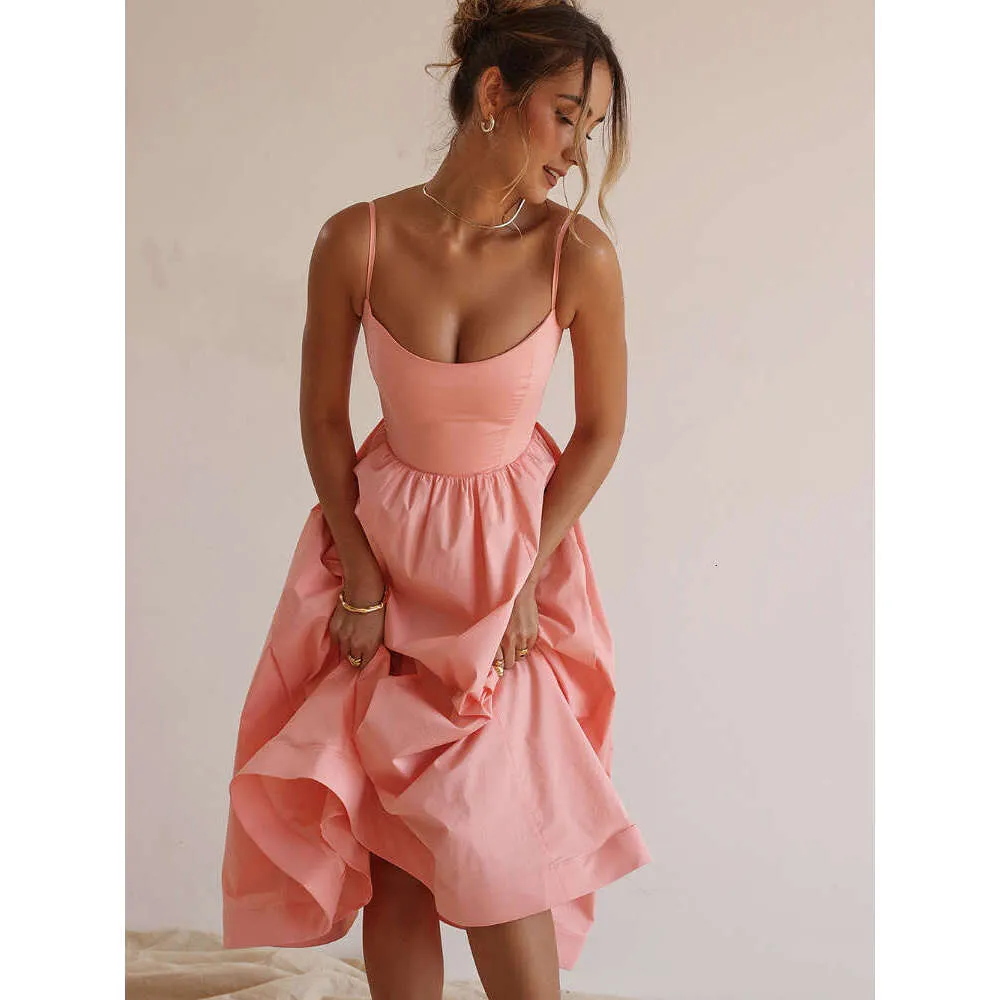 open lace back dress A Line Pink Satin Long Prom Dresses With Leg Slit, Pink Formal Evening –  morievent