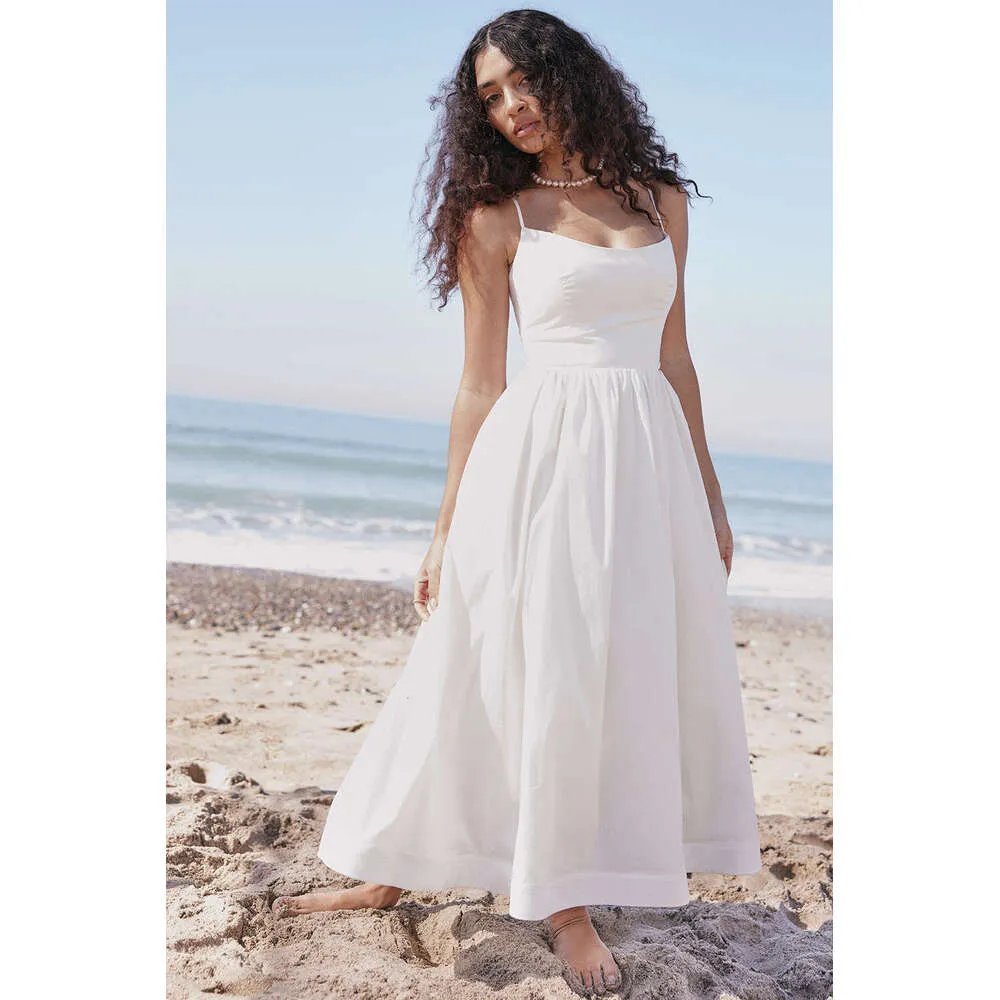 Elegant White Midi Beach Dress With Spaghetti Straps For Weddings And All  Occasion Rental Casual Womens Clothing For Summer 2024 From Apparel886,  $29.14 | DHgate.Com