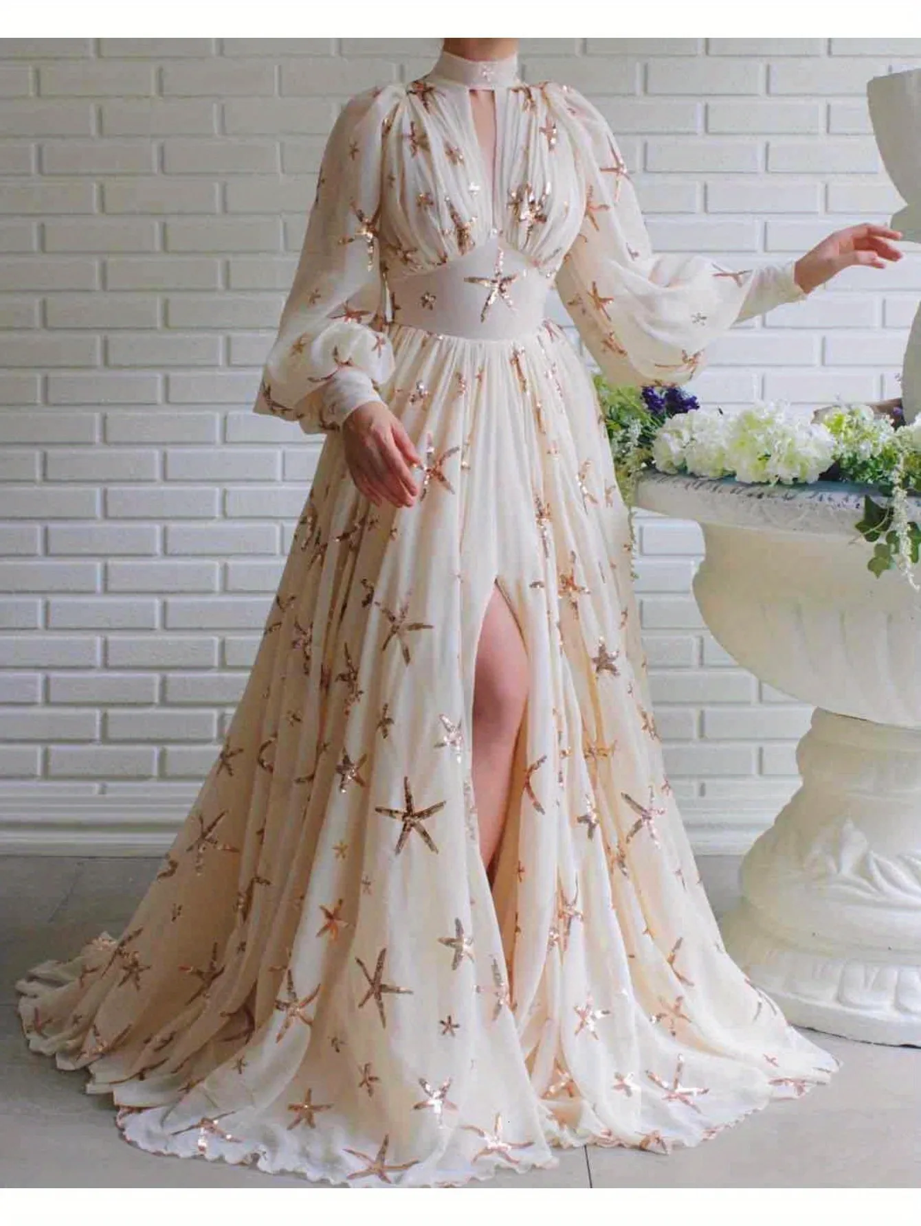 white christmas dresses Grey Floral Chiffon Ruffle Mock Neck Tiered Dress – PinkBlush