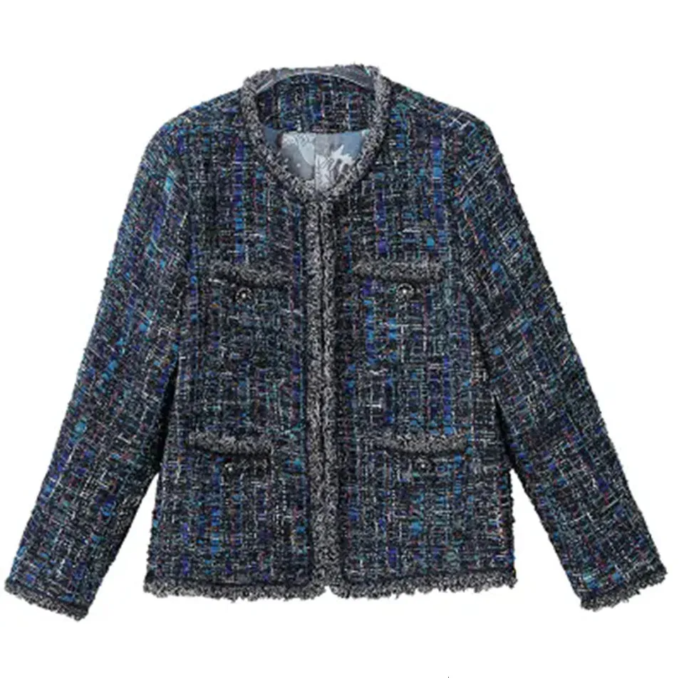 Boucle Jacke Tweed Stoff Jacke Tweed Jacket Chanel Stil Chanel