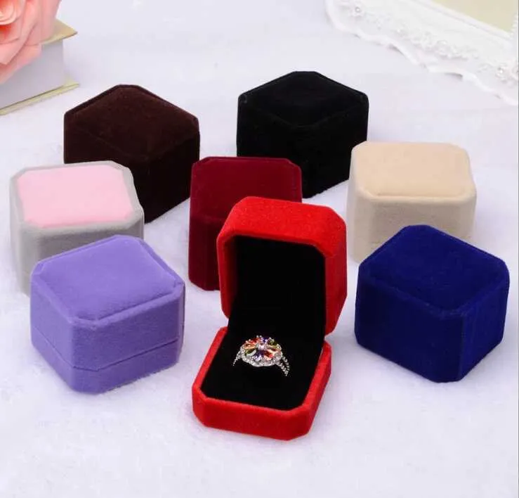 Red Velvet Heart Ring Boxes - 6-Piece Set, Romantic Wedding ...